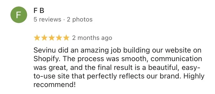 Google review screenshot from client 3